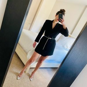 ALC Black Double Breasted Blazer Dress Sz 6